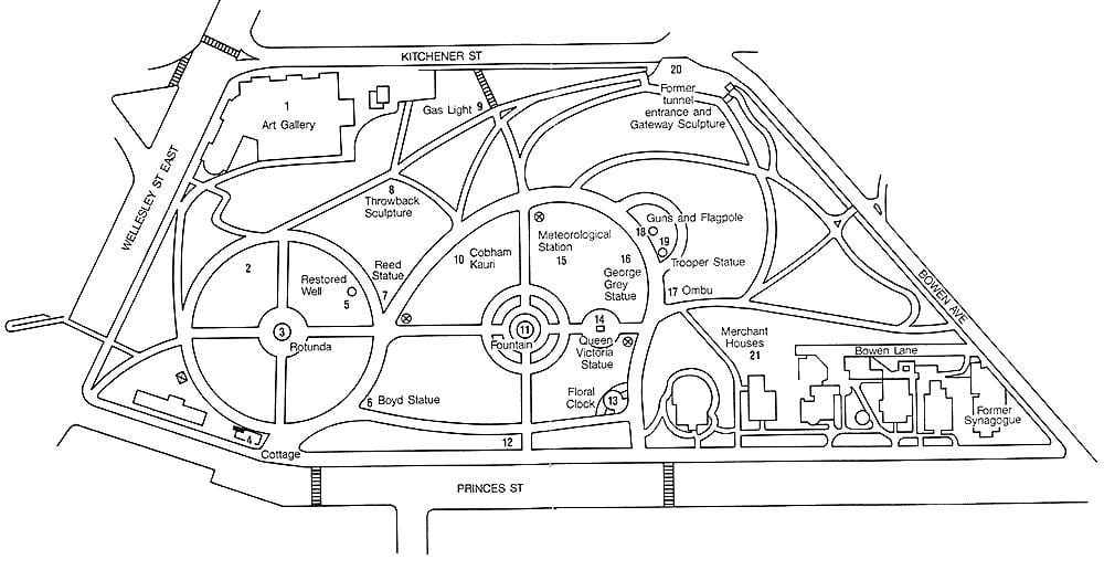 mappa di Albert park di Auckland