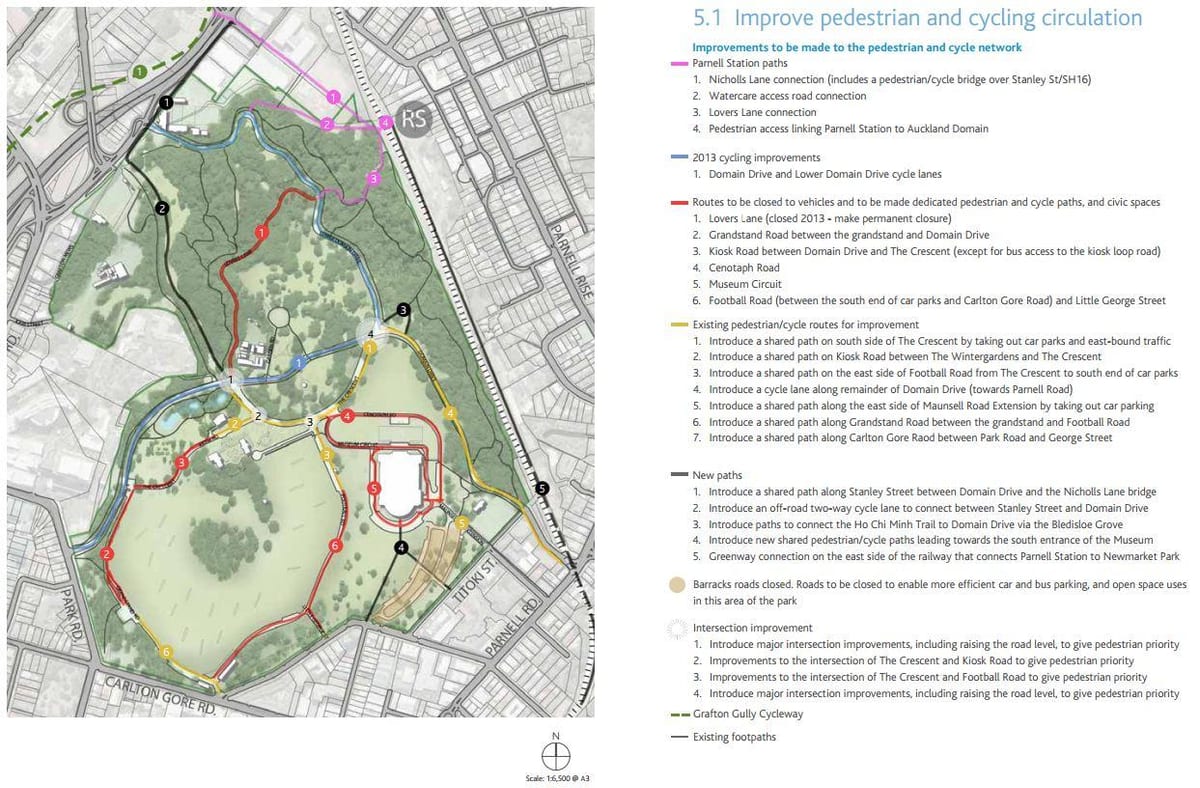 mappa di Auckland domain
