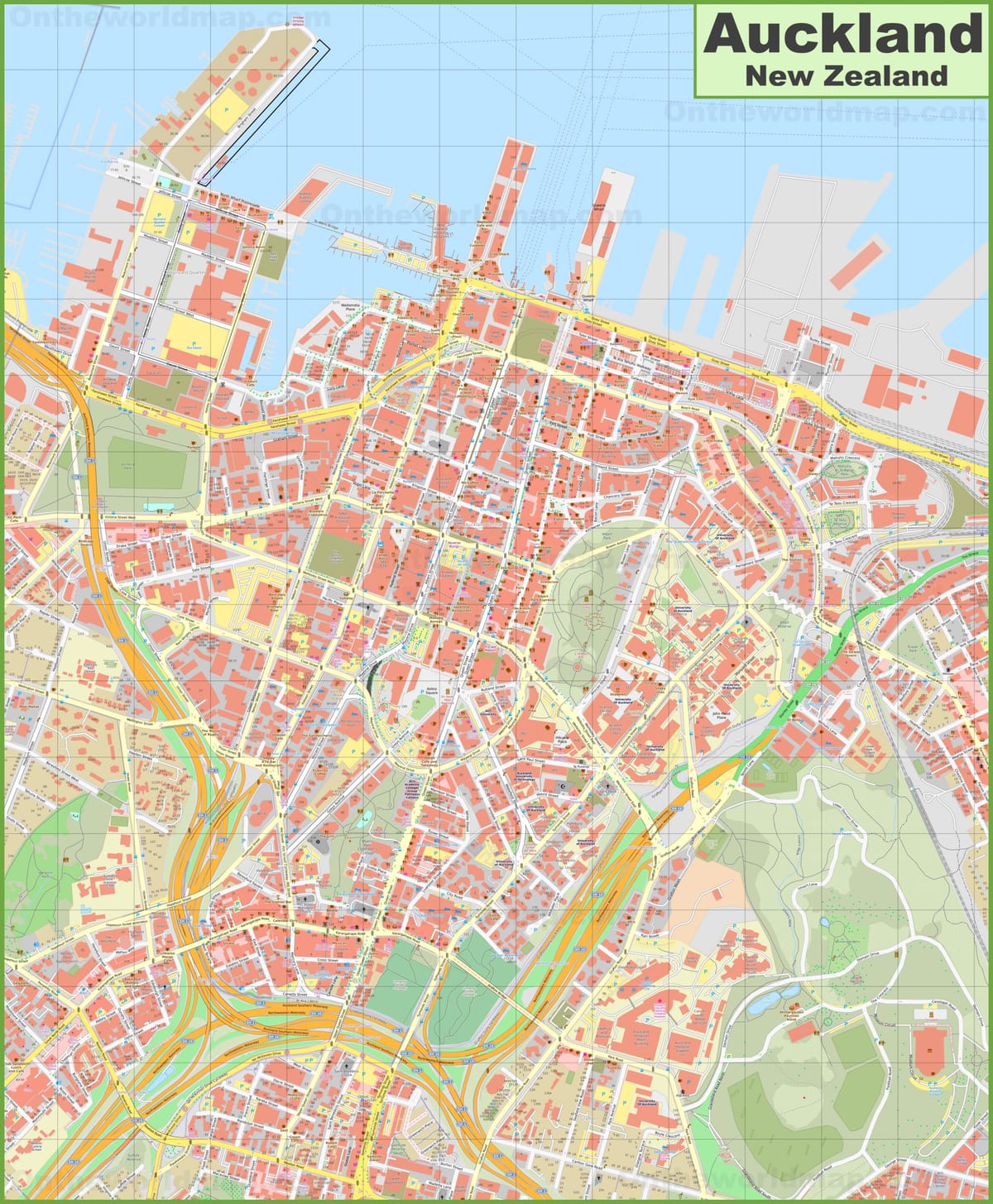 mappa stradale di Auckland