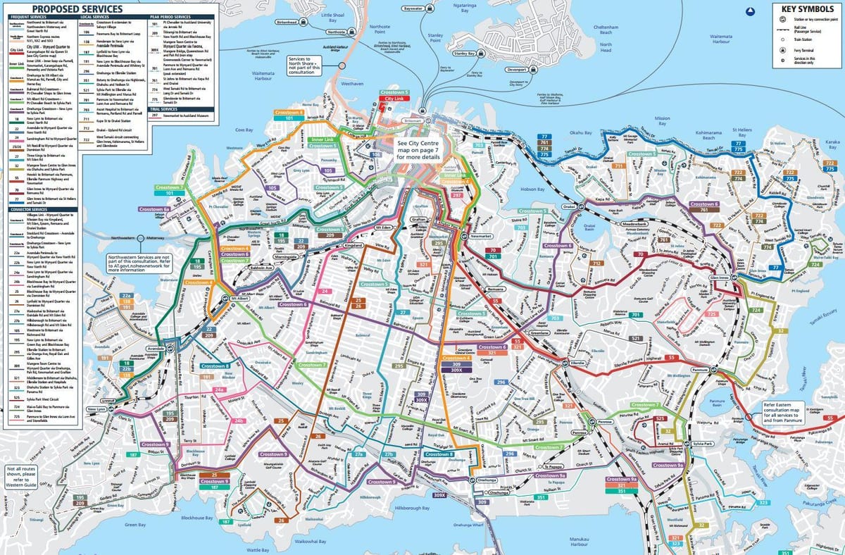Auckland trasporto pubblico mappa