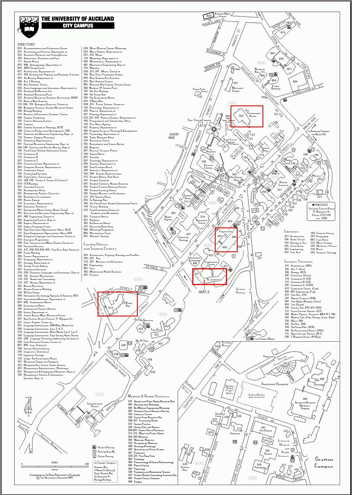 università di Auckland la mappa