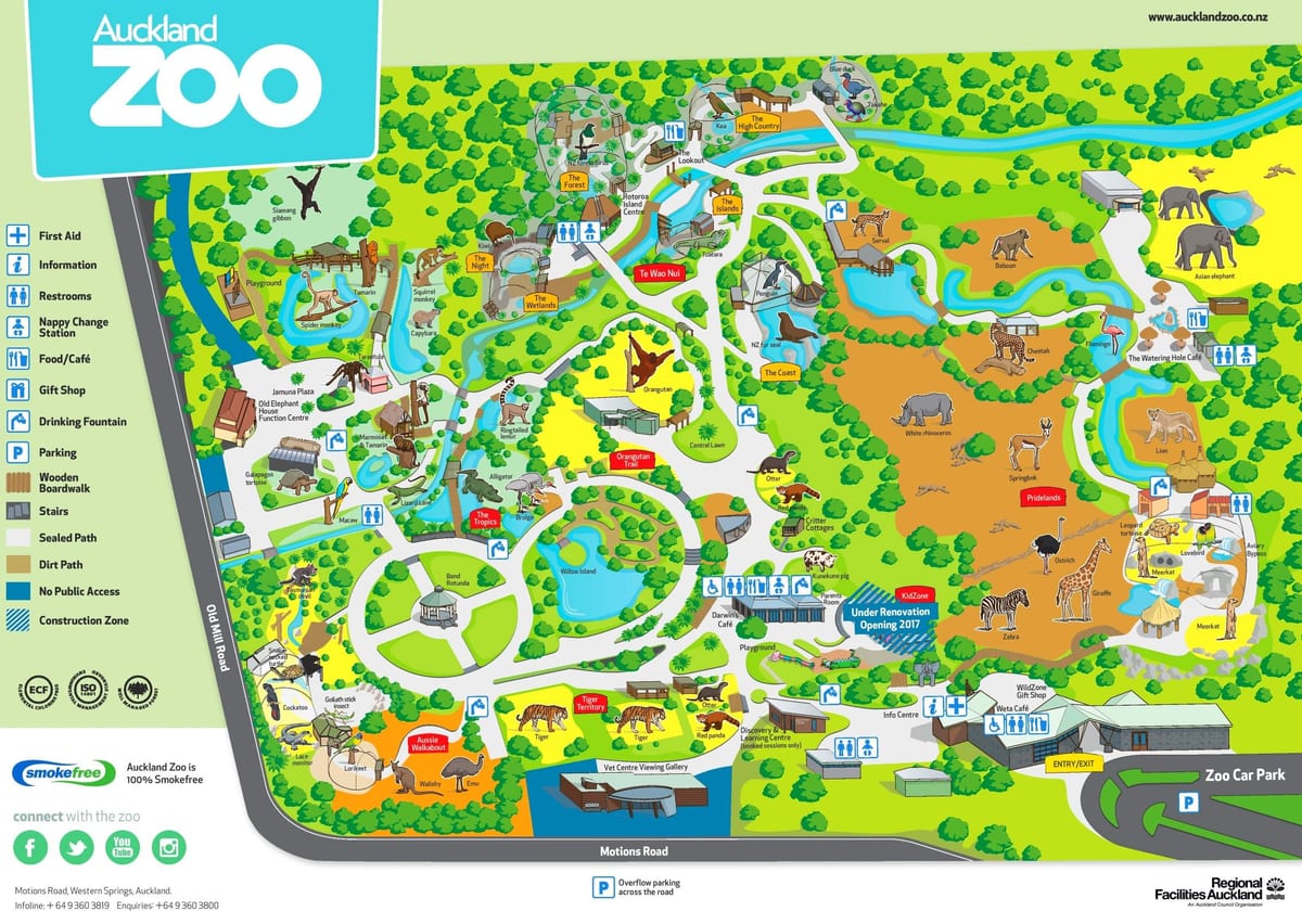 mappa di Auckland zoo