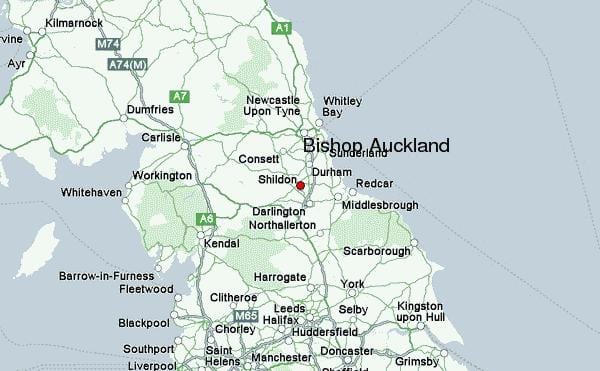 mappa di Bishop Auckland