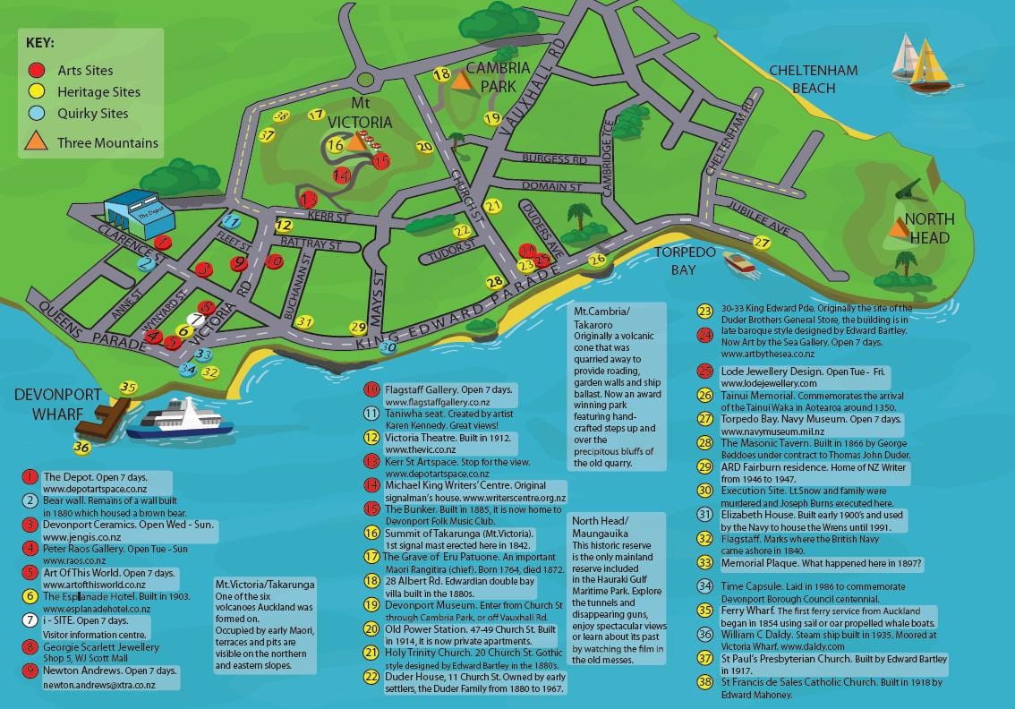 mappa di Devonport Auckland