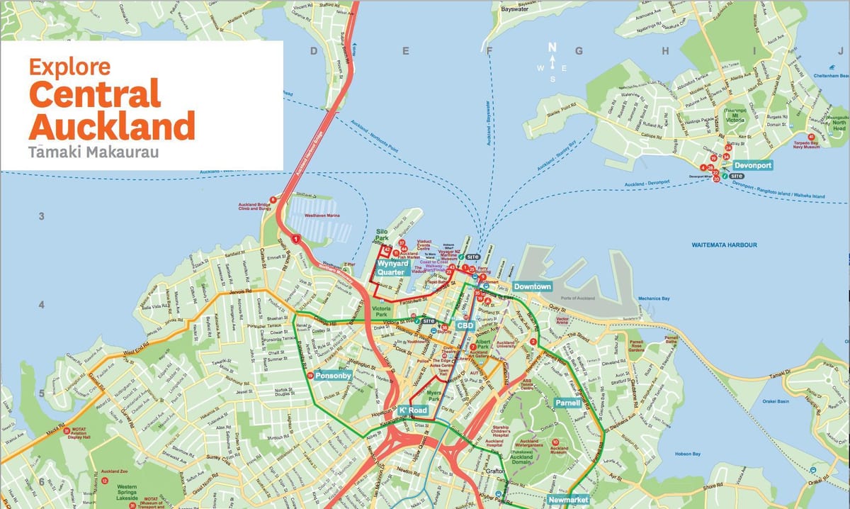 mappa di Auckland Newmarket