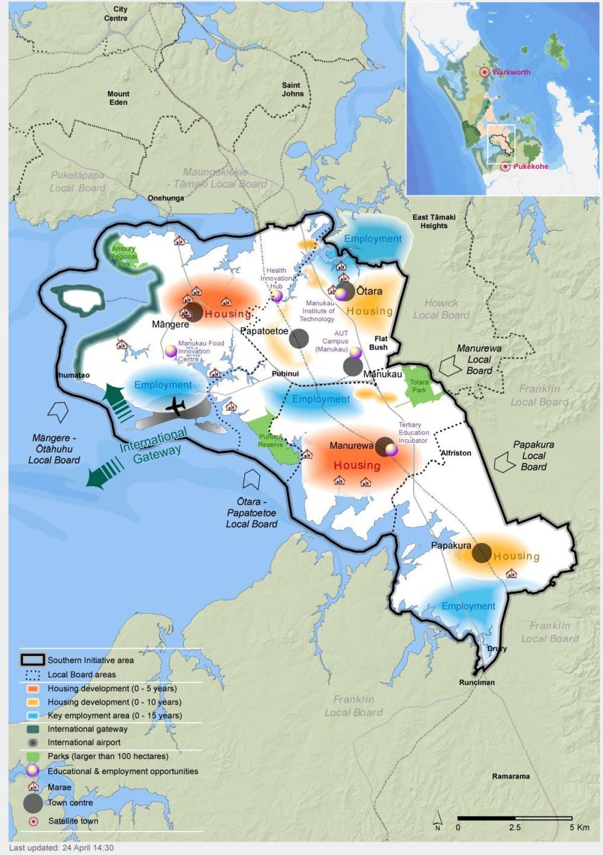 mappa di south Auckland