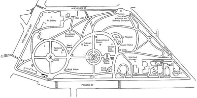 Mappa di Albert park di Auckland