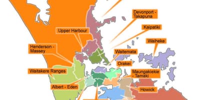 Auckland consiglio confini mappa