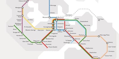 Mappa del treno Auckland