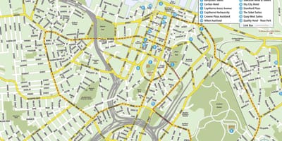 Mappa del centro di Auckland