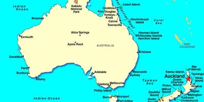 Auckland nella mappa del mondo