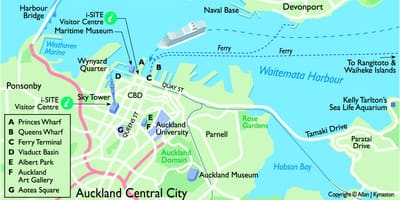 Auckland terminal delle navi da crociera mappa