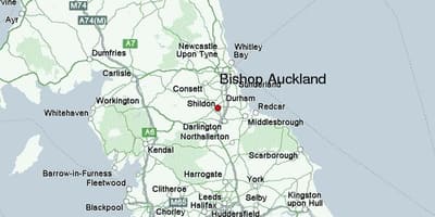 Mappa di Bishop Auckland