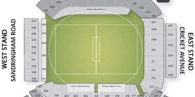 Mappa di Eden park di Auckland