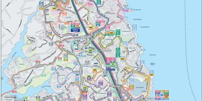 Mappa di north shore di Auckland